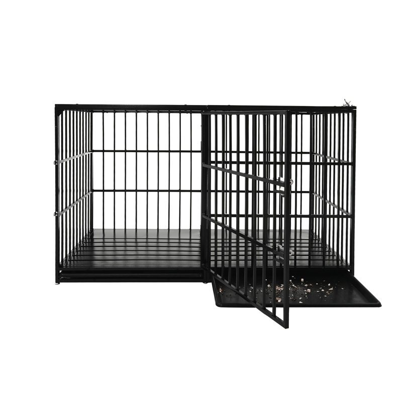 Cage pour chien 61 po en acier au carbone robuste, conception moderne, bonne circulation de l'air, livrée avec un tapis