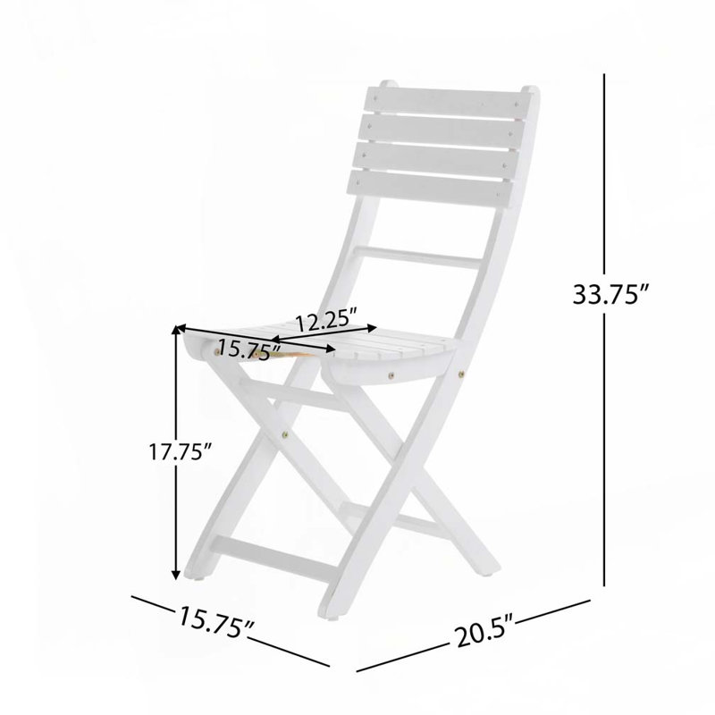 Outdoor Acacia Wood Chair, White