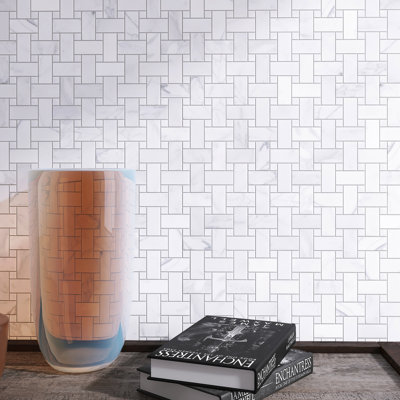Carreau de mosaïque en marbre poli Carrara 12,01 po x 12,01 po Carrara Dot