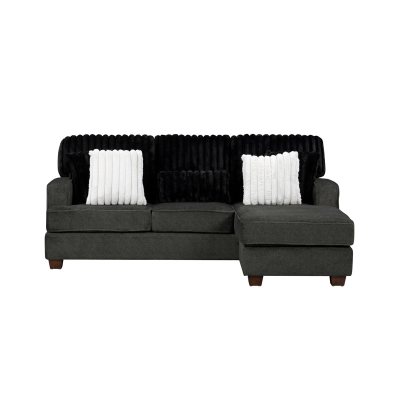 Coussins réversibles Modern, Tissu gris foncé