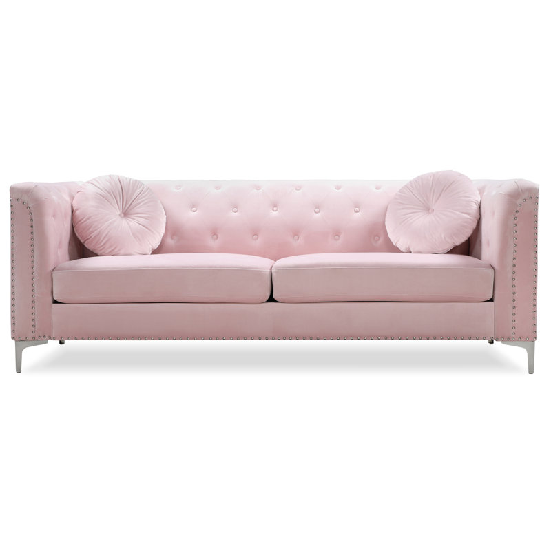 Soho Upholstered 83'' Sofa, Pink