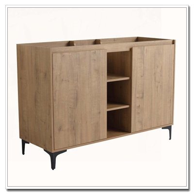 Freestanding Bathroom Vanity With Soft Close Doors And Open Storage Rack