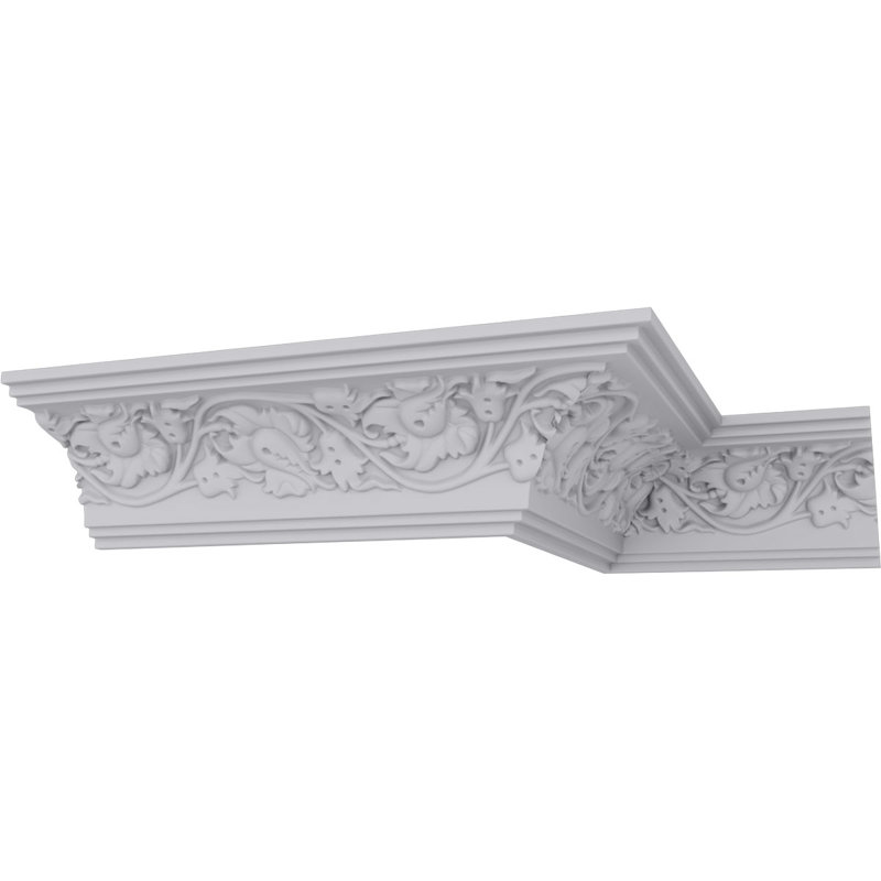 White Polyurethane Rose Crown Moulding 94.5" Length