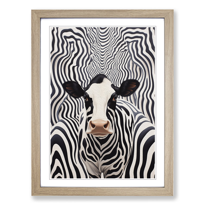 Single Picture Frame Print on Wood, Oak Framed, 64cm H x 46cm W