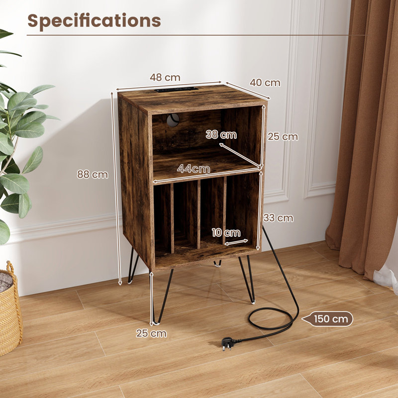 88 cm H Media Shelves, Brown