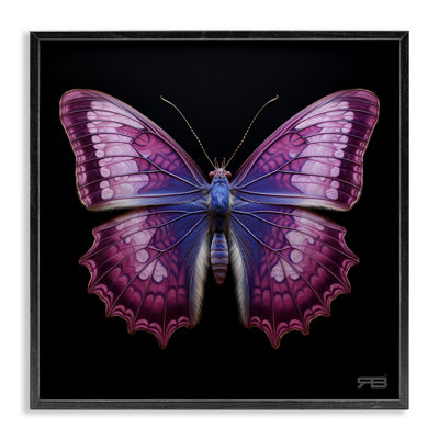 Art de la giclée de papillon mauve vif par Roozbeh Bahramali