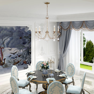 Fabio Candle Style Traditional Chandelier with Crystal Accents
