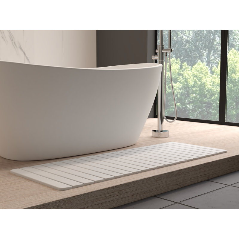 Tapis de bain Diatomite Stone, Blanc naturel, Très grand L 58 po x l 21 po