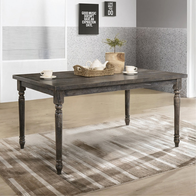Weathered Grey Dining Table With Rectangular Top