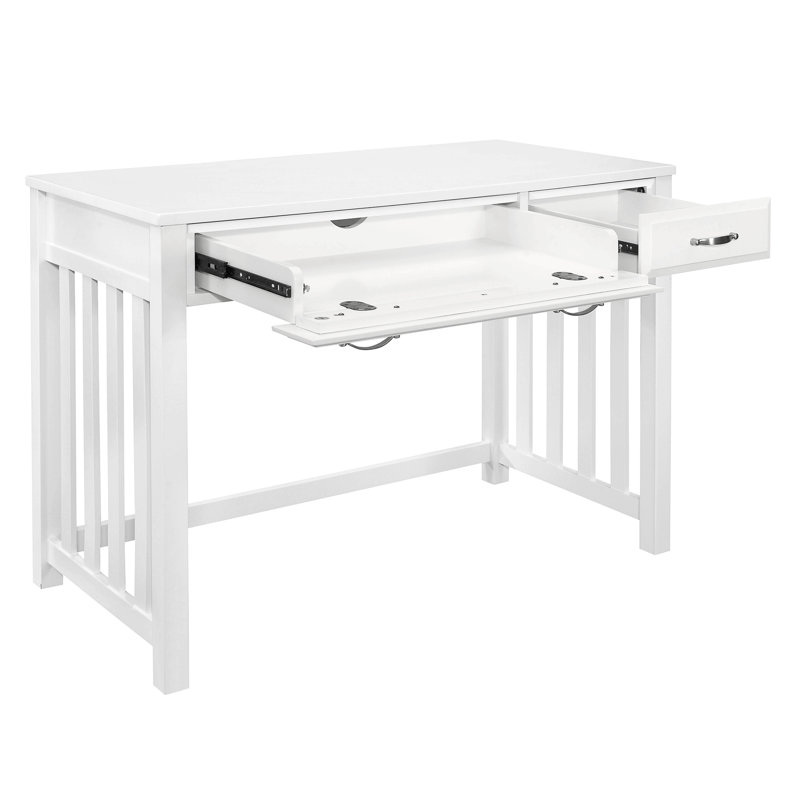 Modern Traditional 1pc Desk with Keyboard Drawer Wooden Furniture, White