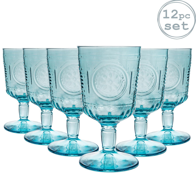 Romantic Wine Glasses - 320ml, Blue, 12