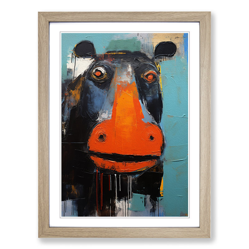 Hippo Expressionism Art - Framed Print