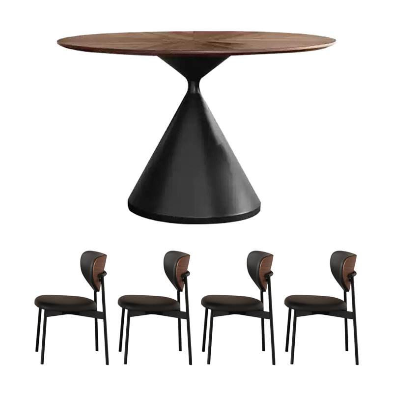 Table ronde en bois massif French French, H 29,52 po x L 47,24 po x l 47,24 po