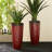 31"H Set Of 2 Oversized Eco-Friendly PP And Stone Honeycomb Textured  Tall Plastic Planter-1441709047