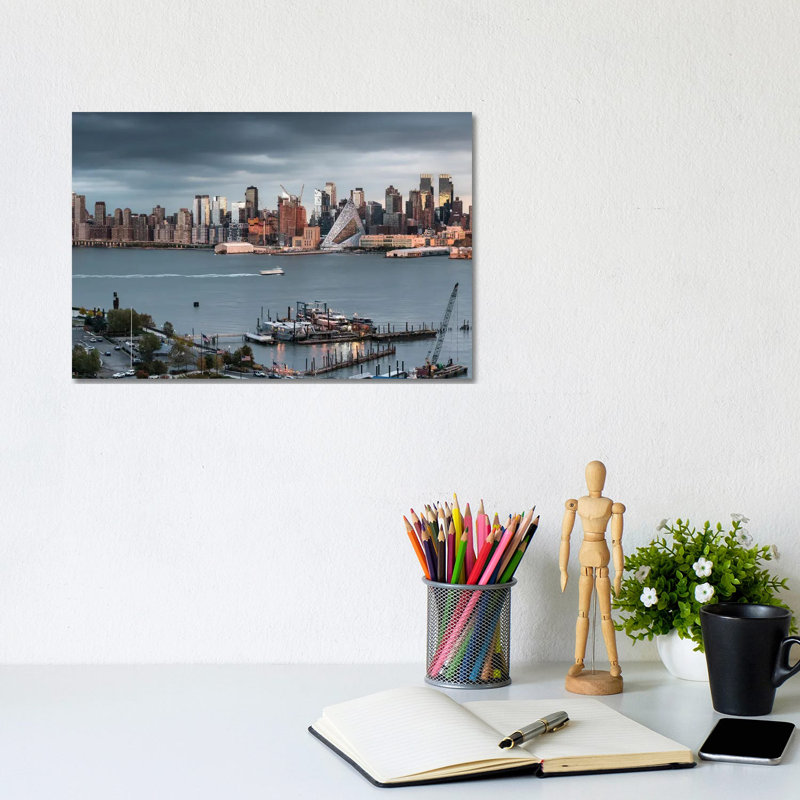 Manhattan Skyline Seen From New Jersey by Jan Becke - Wrapped Canvas Print, 20.32 cm H x 30.48 cm W
