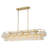 5-Light 44.69" Linear Kitchen Island Chandelier with Cognac Bubble Glass, Crackle Gold Finish