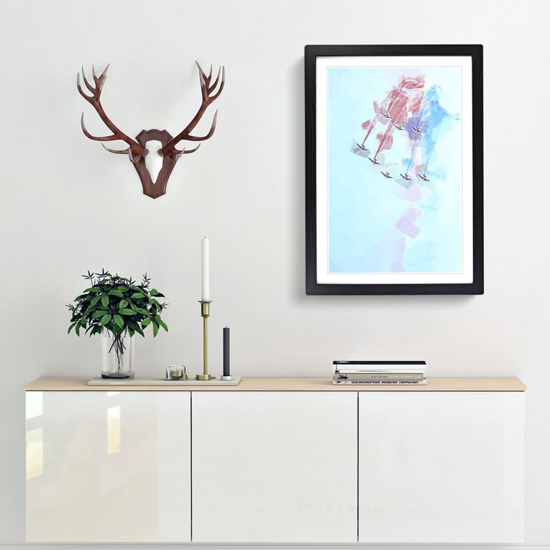Planes in Formation - Framed Print, 50cm H x 35cm W x 2cm D, Black