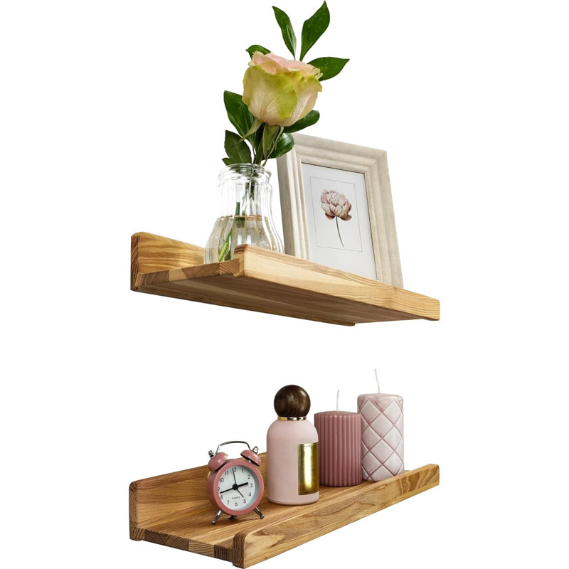 Widgee 2 Piece Floating Shelf, Brown