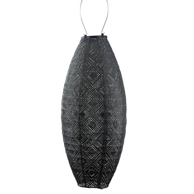 Longue lanterne ovale en mosaïque, gris foncé