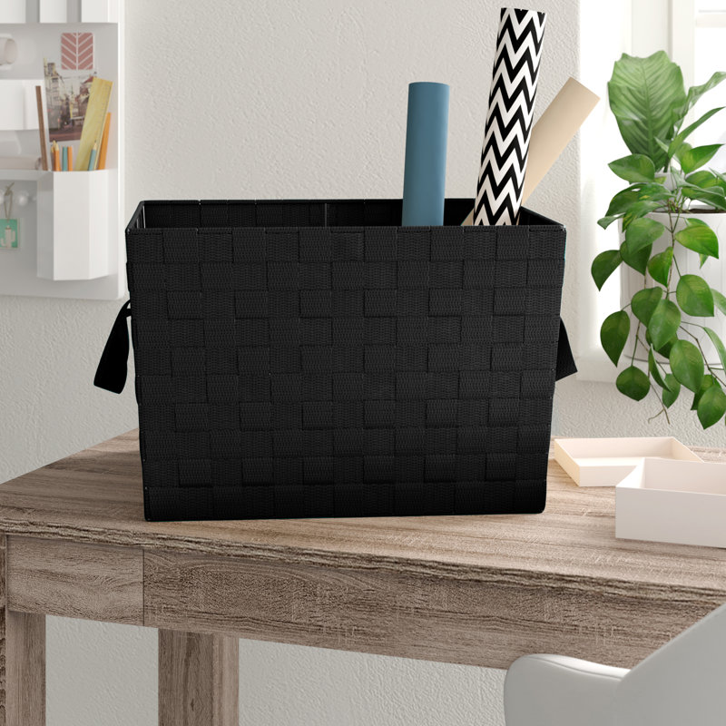 Panier de plastique, Grand, Noir, 1