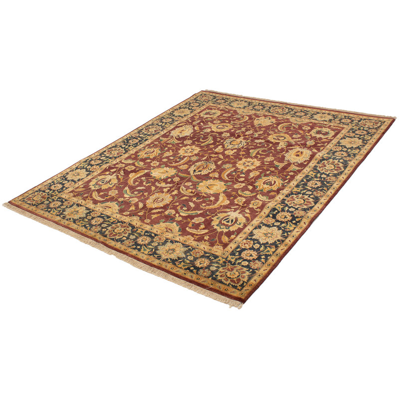 Tapis en laine rouge/beige 8 pi 3 po x 10 pi 1 po one-of-kind à la main-noué la 2010 tabriz Daghmar