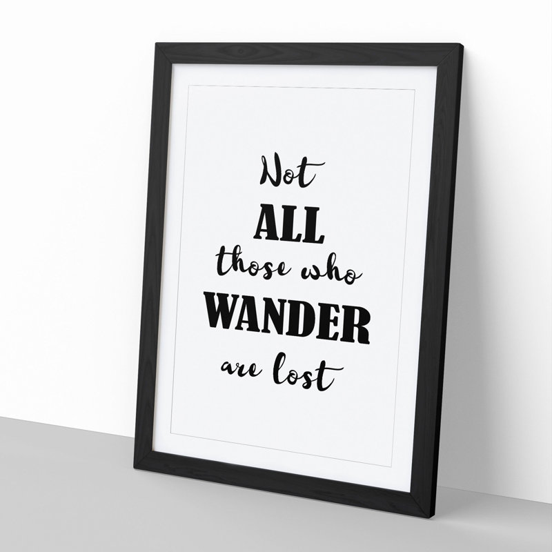Those Who Wander - Picture Frame Typography, 36cm H x 27cm W x 2cm D, Black