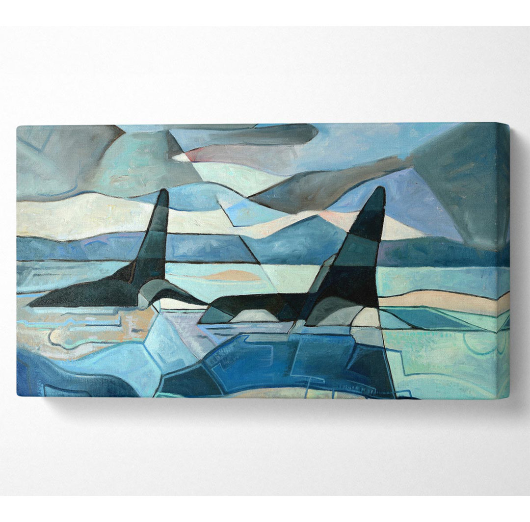 Whale Sail Wide Canvas Print