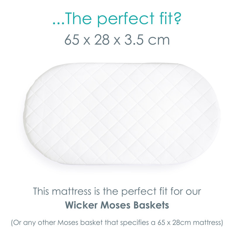 Clair De Lune Foam Mattress, Moses Basket (28 x 65 cm)
