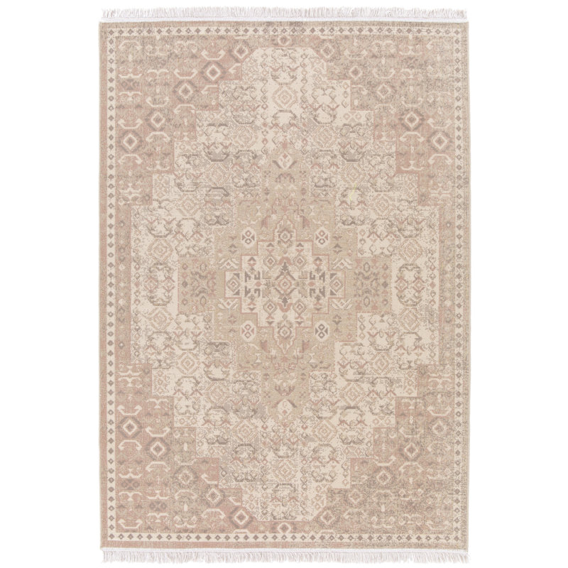Tapis oriental en coton recyclé Hyldeburg, Rectangle 7 pi 10 po x 10 pi