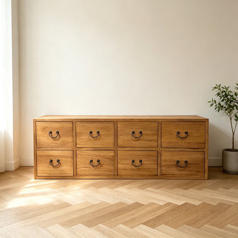 Retro Elm Solid Wood Sideboard