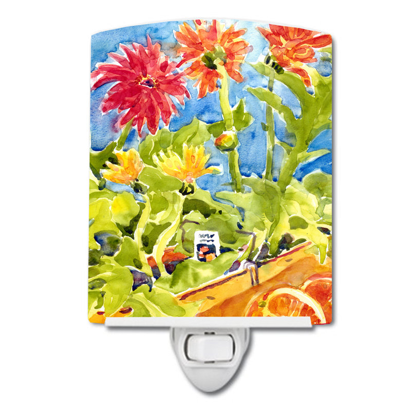 Gerbera Daisy Flower Ceramic Night Light