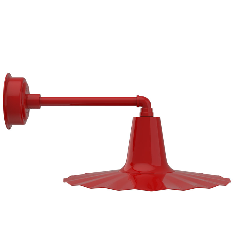 Luminaire de grange d’extérieur à del Iris, H 7,5 po x l 20 po x P 20 po, rouge