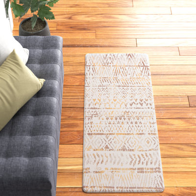 Chulmleigh Geometric Synthetic Water Resistant Anti-Fatigue Non-Skid Kitchen Mat