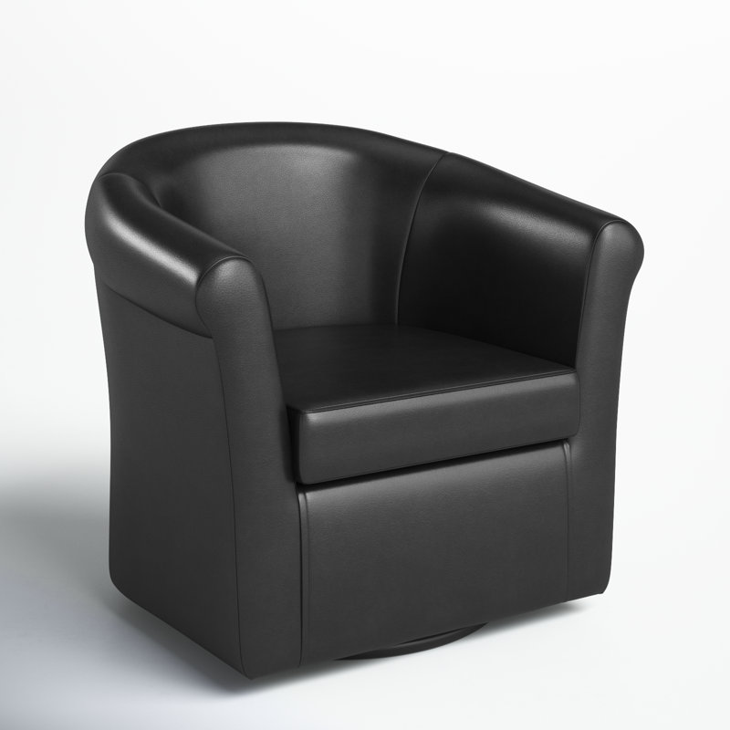 Fauteuil demi-tonneau H 30,5 po Hahne, Noir