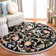 Hollander Floral Handmade Hooked Wool Black/Beige Area Rug
