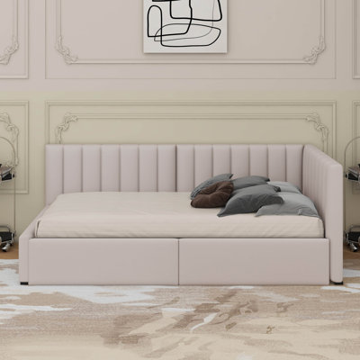 Twin Size Upholstered Daybed With 2 Drawers