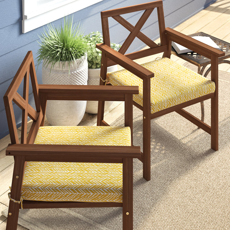 Coussin d’intérieur/d’extérieur tabouret, Jaune