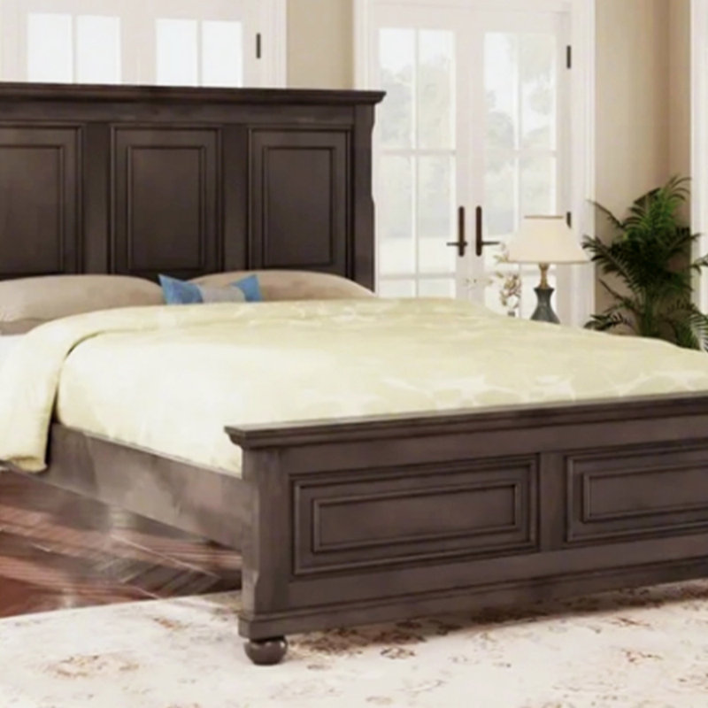 Base de lit en pin style traditionnel traditionnel style campagne et campagne, Grand lit, Brun