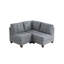 Fauteuil d'appoint moderne capitonné de 32 po de largeur avec accoudoirs capitonnés en tissu d'aspect lin gris