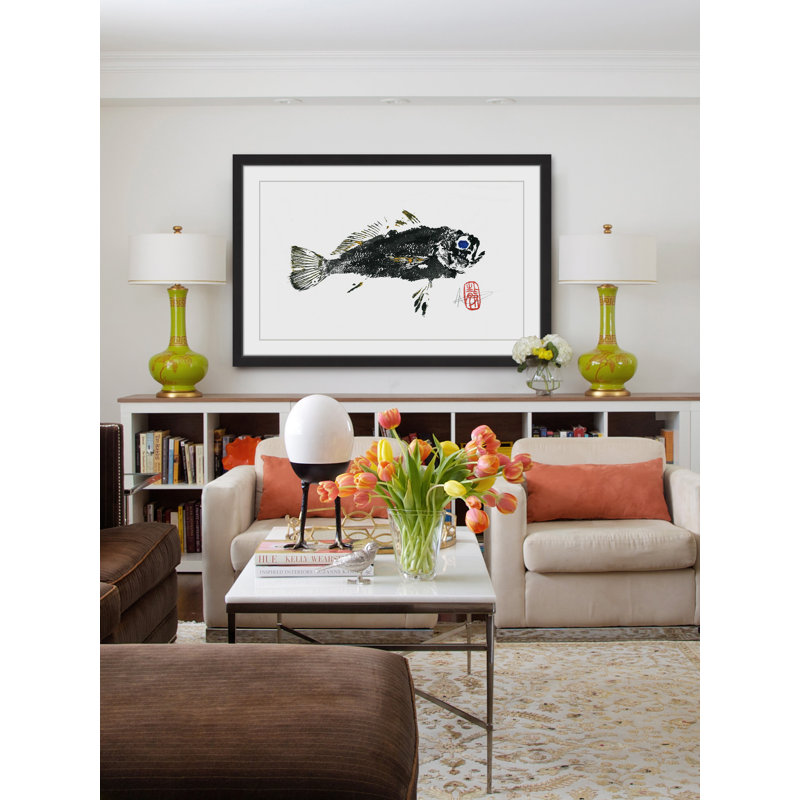 Queen Corvina Black and Gray Framed Canvas Print