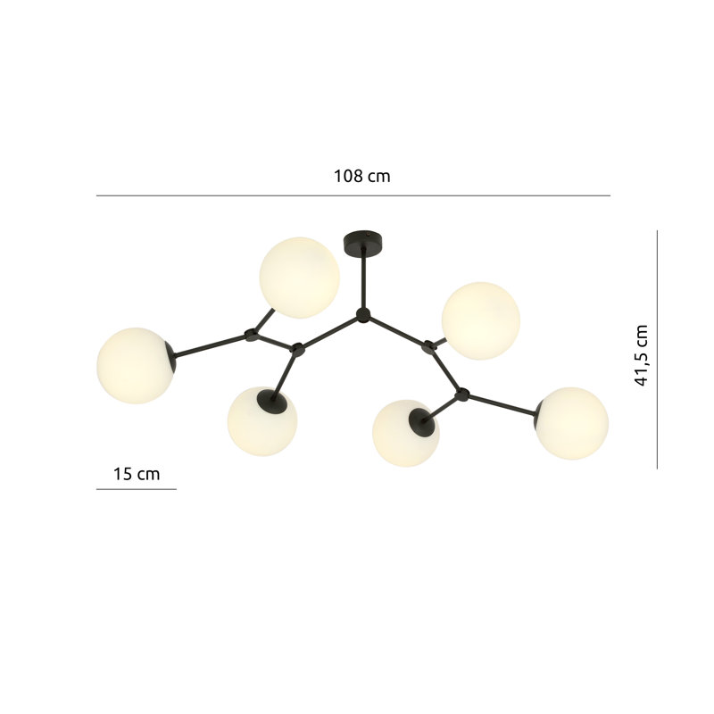 6-Light Sputnik Chandelier, White