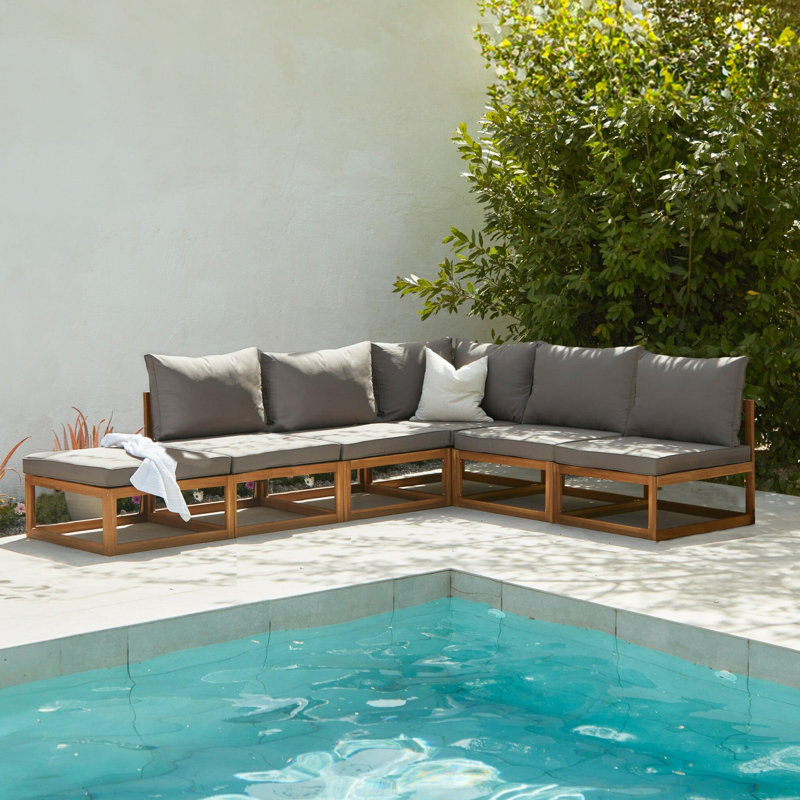 Rimasha Garden Lounge Set with Cushions, Grey