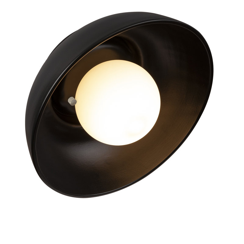 Rana Ceramic Flush Mounted Sconce, Carbon Matte Black