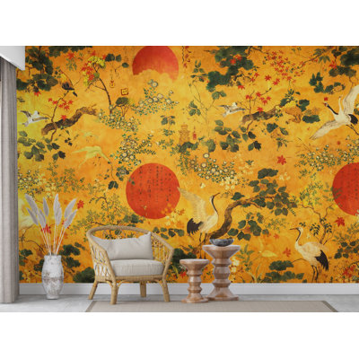 Murale de papier peint Chinoiserie Crane