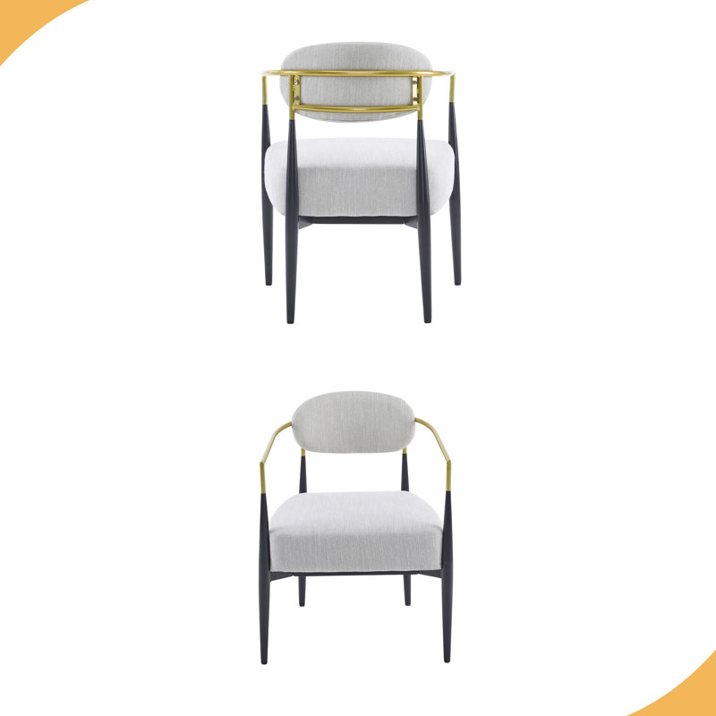 Fauteuil d'appoint rembourré Mid-Century, Doré
