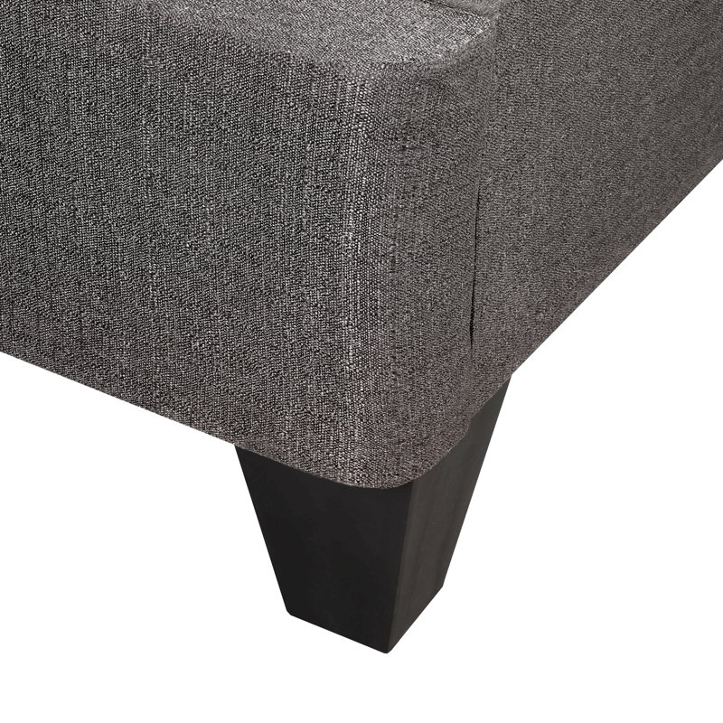 Base de lit plateforme, base de lit tapissier, gris foncé, Lit double