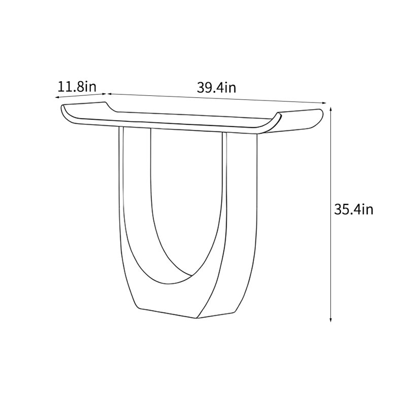 Console de style chinois simple, H 35,4 po x l 39,4 po x P 11,8 po