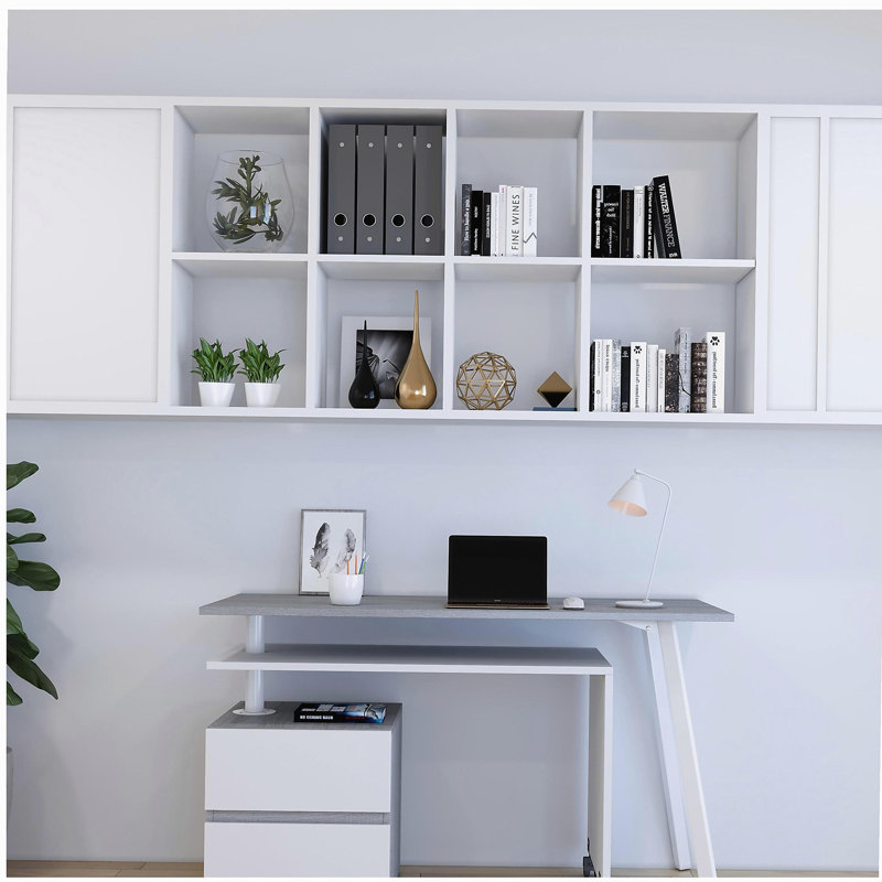 Techni Mobili Rotating Multi-Positional Modern Desk, Grey