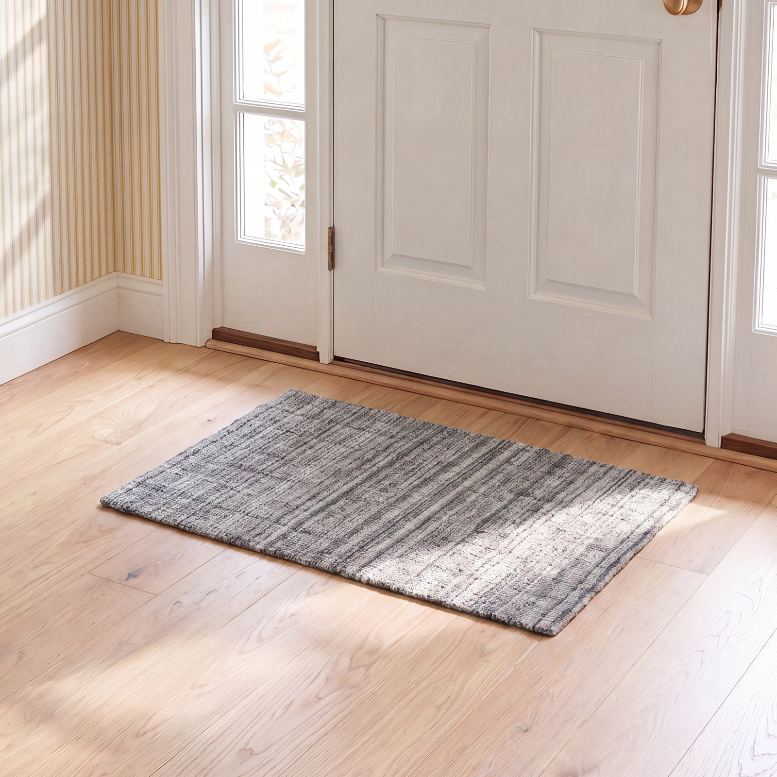 Eldine Handmade Recycled P.E.T Gray Indoor/Outdoor Rug, Rectangle 2' x 3'