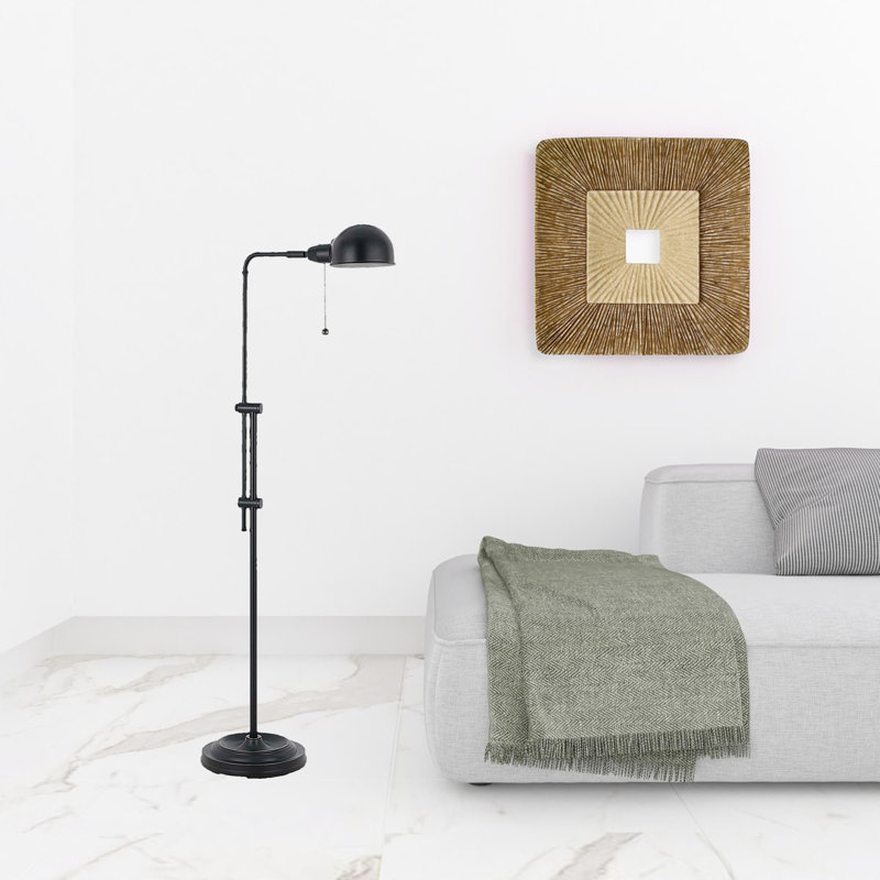 Lampe sur pied de forme traditionnelle ajustable 58 "avec abat-jour dôme, Bronze, Bronze